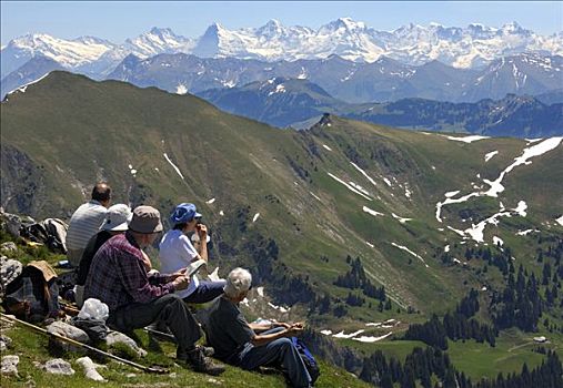 休息,山,风景,山脉,艾格尔峰,阿尔卑斯山,瑞士