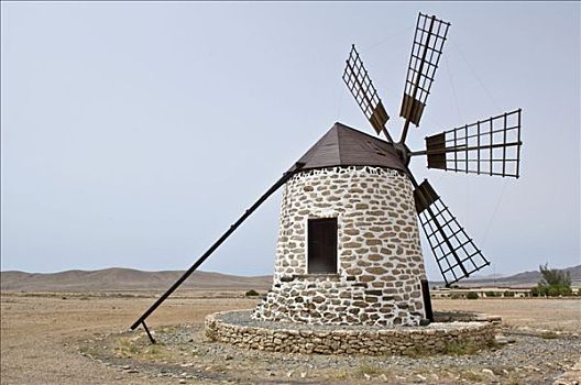 风车,富埃特文图拉岛,加纳利群岛,西班牙