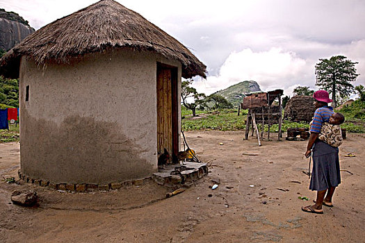 女人,家园,津巴布韦,十二月,2007年