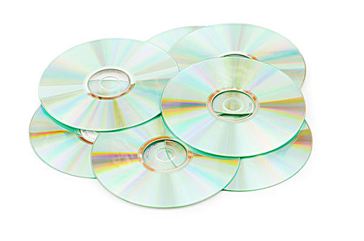 许多,cd,隔绝,白色背景