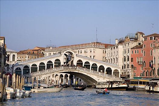 船,大运河,正面,里亚尔托桥,威尼斯,威尼托,意大利,欧洲