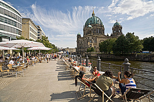 施普雷河,散步场所,柏林,圆顶,德国