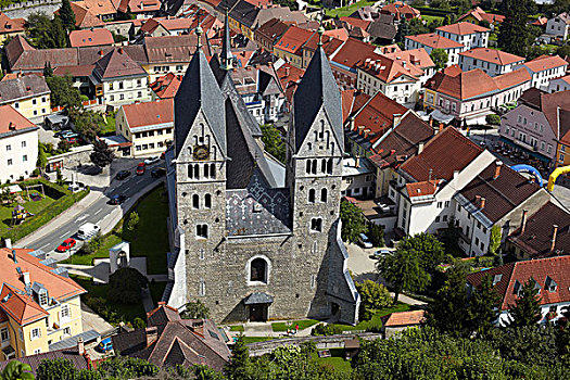 中世纪,城镇,教区教堂,卡林西亚,奥地利,欧洲
