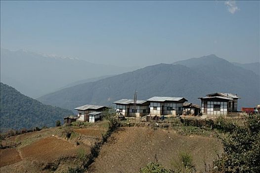 小,乡村,不丹,喜马拉雅山