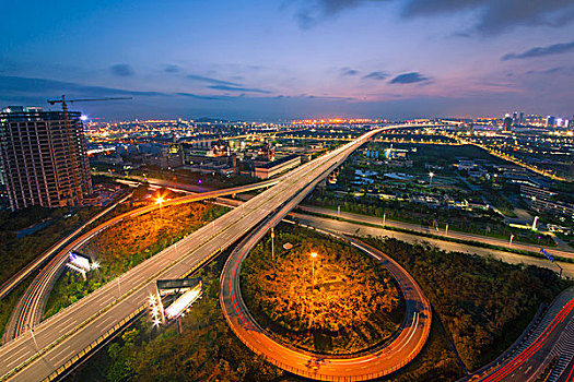 中国广东深圳前海湾区城市夜景