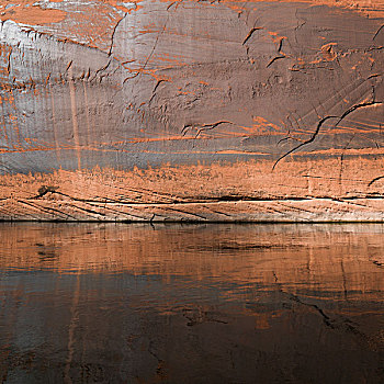 平整,岩石墙,科罗拉多河,亚利桑那,美国