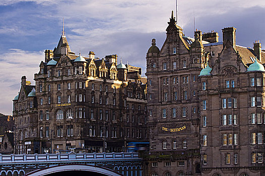 苏格兰,城市,爱丁堡,建筑,挨着,北方,桥,联系,王子,街道,老城