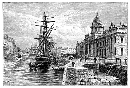 海关大楼,都柏林,爱尔兰,19世纪,艺术家