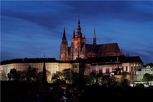 布拉格城堡,夜晚
