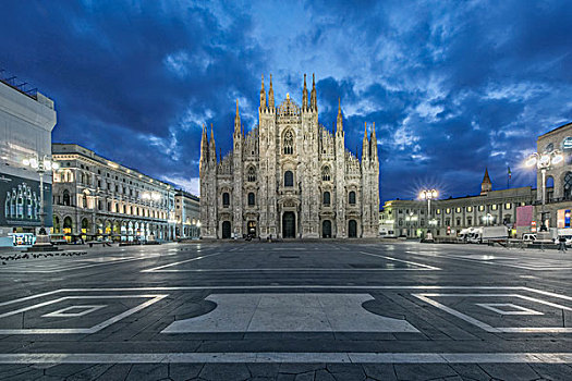 意大利,米兰,大教堂,米兰大教堂,黎明,大幅,尺寸