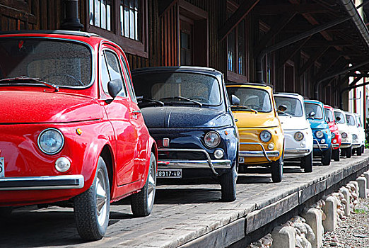 意大利,梅拉诺,飞亚特500型汽车,序列,排列
