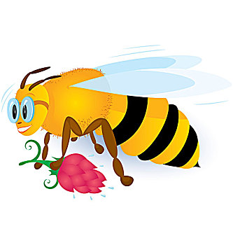 蜜蜂,粉花