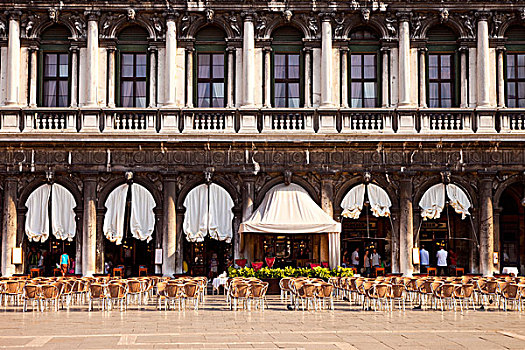 等待,顾客,户外进餐,圣马可广场,威尼斯,威尼托,意大利