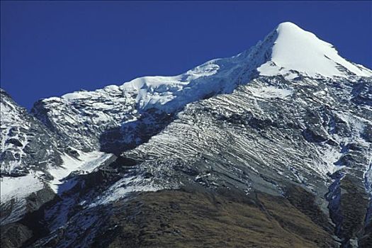 尼泊尔,顶峰,雪