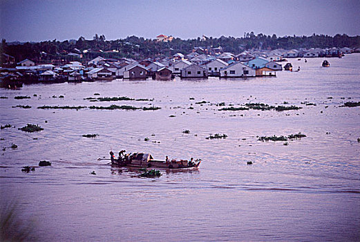 越南,湄公河,港口,商业