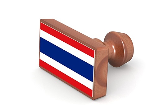 木质,图章,泰国,旗帜