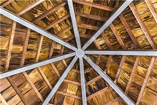 木质,八边形,天花板