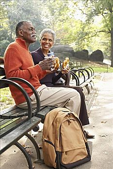 伴侣,咖啡,城市公园,纽约,美国