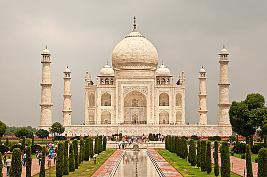 泰姬陵,横图,风景,阿格拉,印度