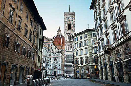 中央教堂,圣母百花大教堂,佛罗伦萨,意大利,特写,街道,风景