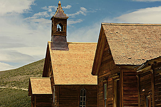教堂,鬼城,建筑,波地州立历史公园,博迪,加利福尼亚,美国