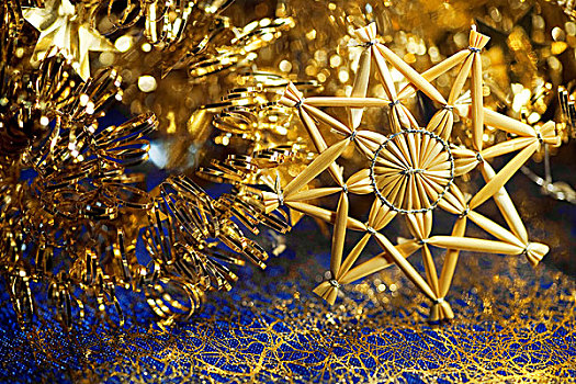 圣诞装饰,星,稻草