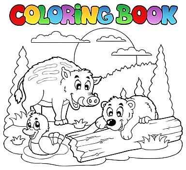 上色画册,高兴,动物