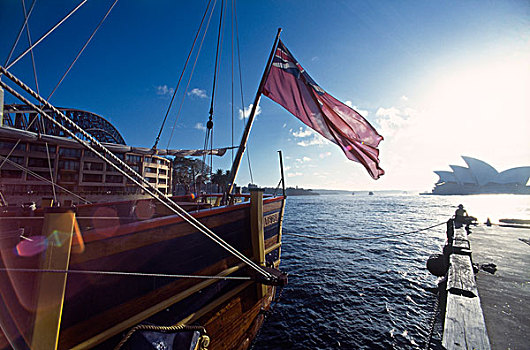 澳大利亚,悉尼,港口,帆船,剧院