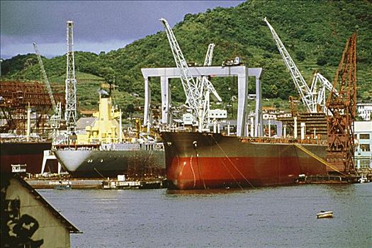 集装箱船,船厂,长崎,日本