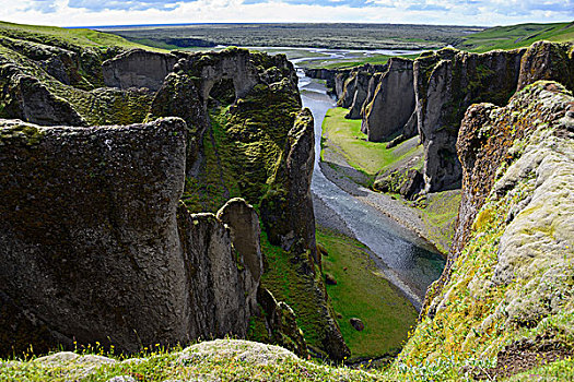 河,峡谷,冰岛,欧洲