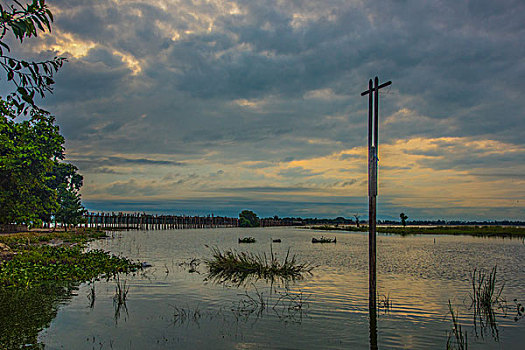 缅甸茵莱湖湖景