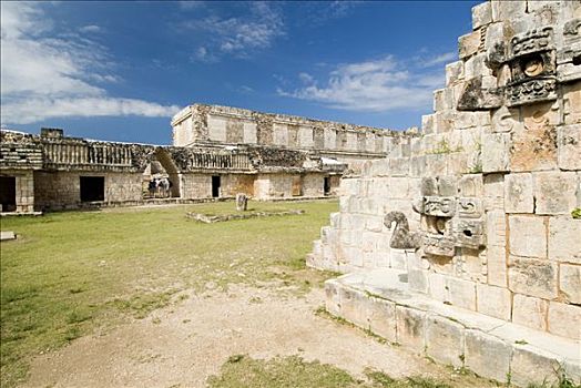 方院,玛雅,遗迹,乌斯马尔,尤卡坦半岛,墨西哥