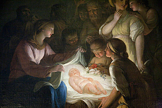 壁画,出生,耶稣,圣所,莱比锡,德国