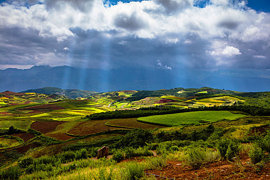 东川红土地的光,景,人