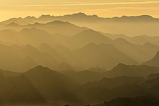 日落,圣莫尼卡,山,国家休闲度假区,加利福尼亚