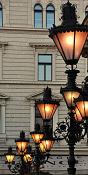 老,熟铁,灯笼,正面,歌剧院,布达佩斯