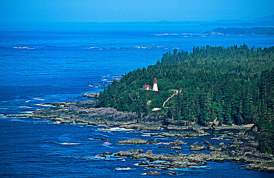 俯视,灯塔,温哥华岛,不列颠哥伦比亚省,加拿大