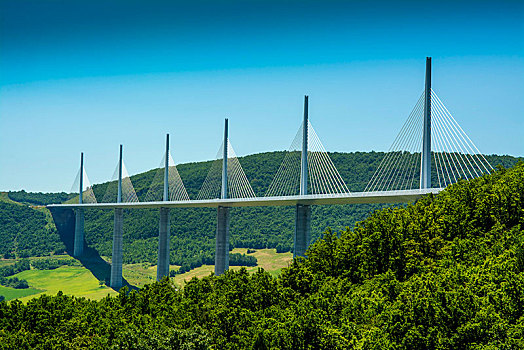 米约大桥,高速公路,建造,诺曼福斯特,高处,河,自然,地方公园,阿韦龙省,法国,欧洲