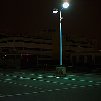 路灯,停车场,夜晚