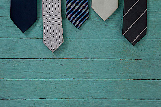 特写,领带,悬挂,墙壁,多样,绿色,木墙