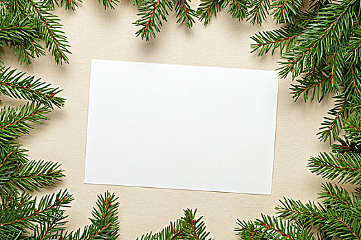 纸,卡片,冷杉,细枝,圣诞装饰