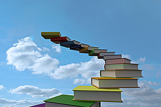 书本,台阶,天空