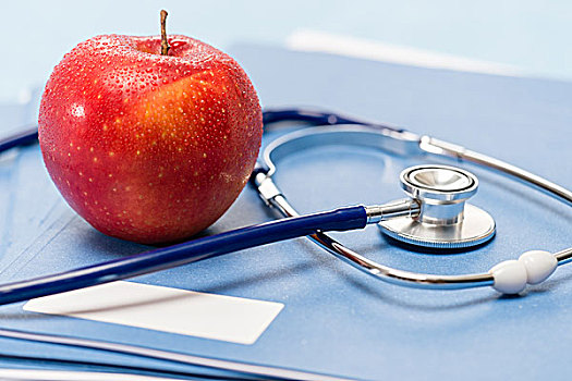红苹果,医疗,听诊器