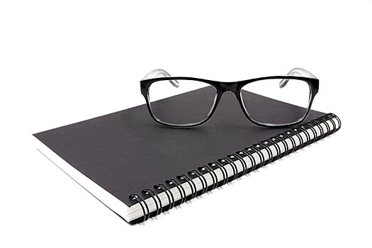 笔记本,眼镜,白色背景,背景