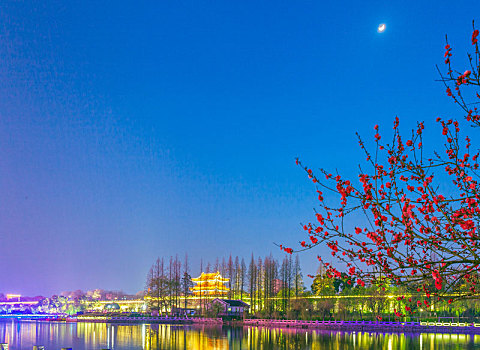 夜色下的古荆州很美丽