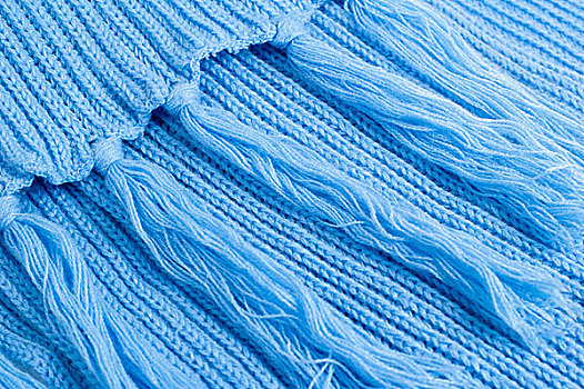 蓝色,编织,围巾,特写