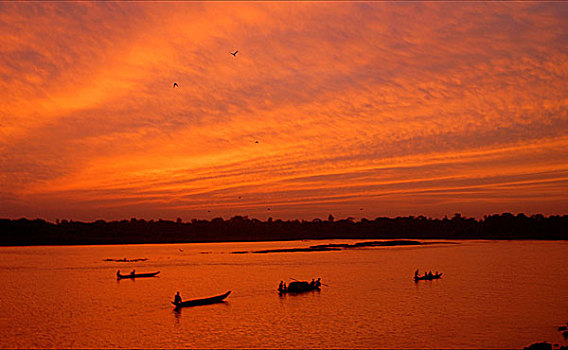 黎明,河,孟加拉,二月,2008年