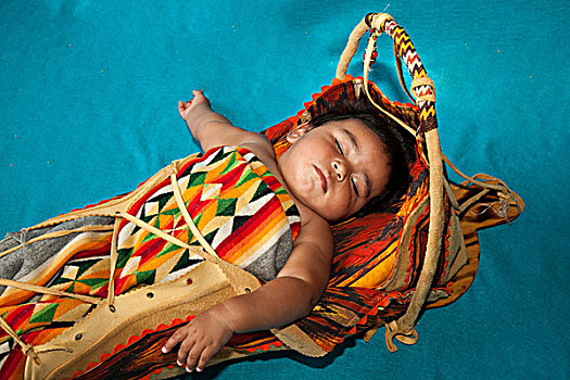 特写,美洲印地安人,圣克拉拉,普韦布洛,新墨西哥,睡觉,传统