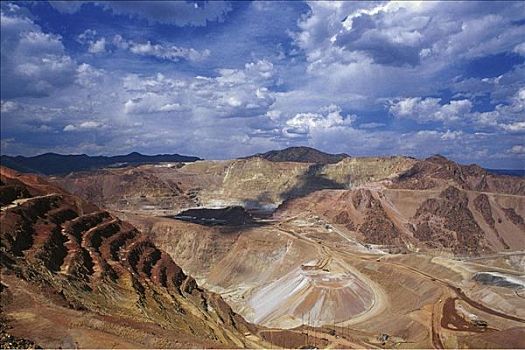 开采,克利夫顿,亚利桑那,风景,平台,贫乏,山峦,山,北美,云,腐蚀