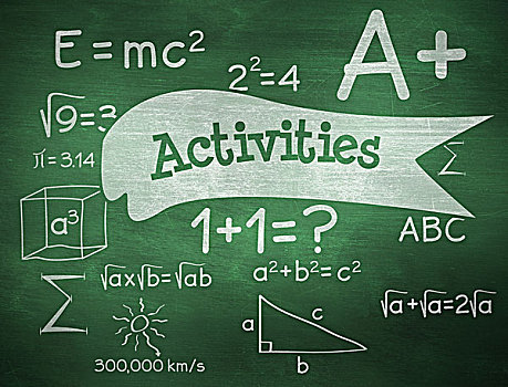 活动,绿色,黑板,文字,数学,涂写